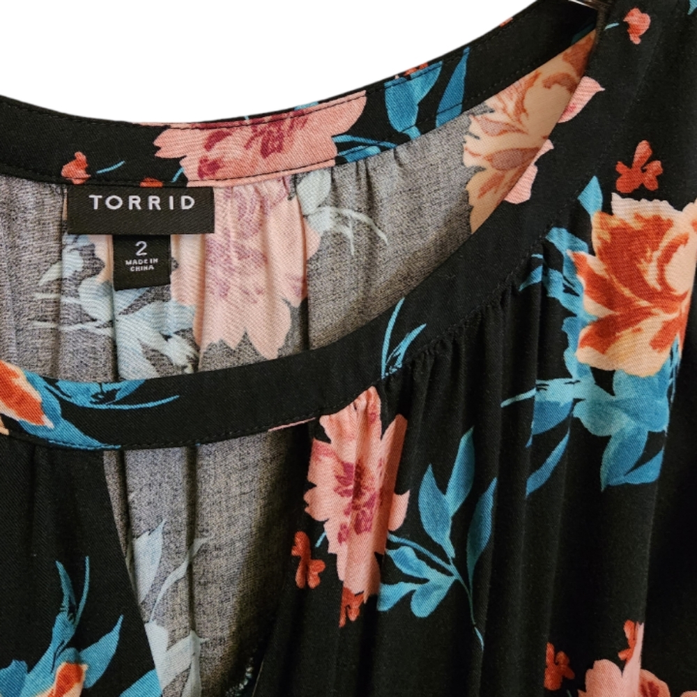 Torrid Mini Stretch Challis A-line Dress size 2 - Picture 3 of 6